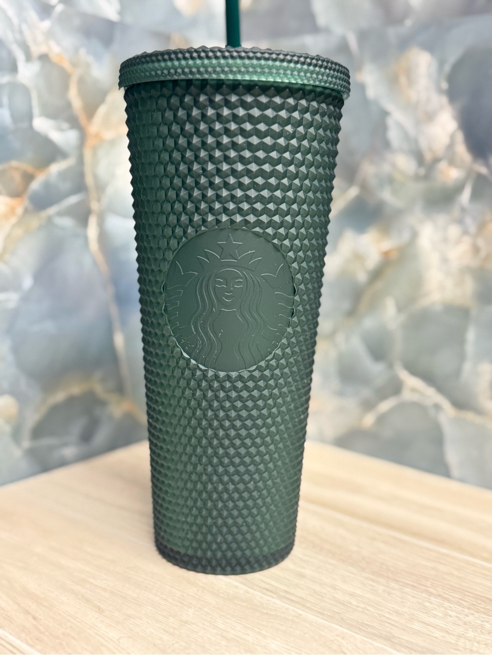 Starbucks Matte Forest Green Studded Tumbler with Straw